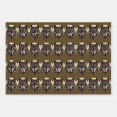 Wolf gezicht krijger fenrir nordic gift wrapping inpakpapier vel (Voorkant 2)