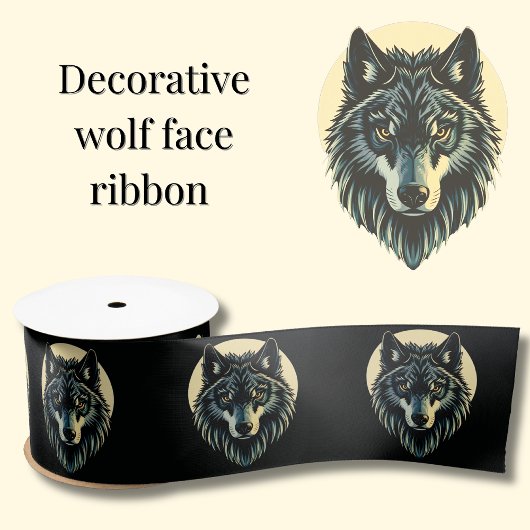 Wolf gezicht krijger fenrir nordic gift wrapping satijnen lint