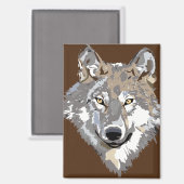 wolf gezicht magneet (Voorkant / Achterkant)