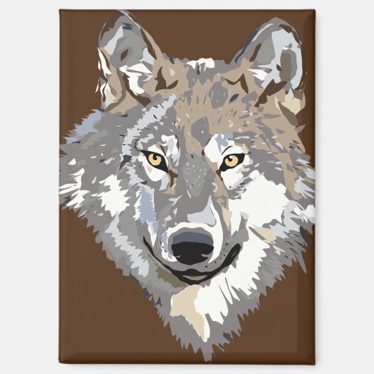 wolf gezicht magneet (Voorkant)