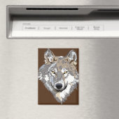 wolf gezicht magneet (Insitu (Vaatwasser))