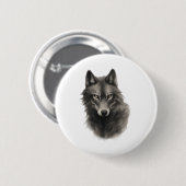 Wolf Gezicht Sticker Ronde Button 5,7 Cm (Voorkant /achterkant)
