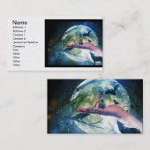 Wolf Girl Raven Bat Moon Visitekaartje (Voorkant / Achterkant)