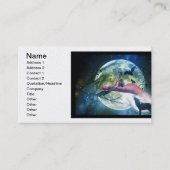 Wolf Girl Raven Bat Moon Visitekaartje (Voorkant)