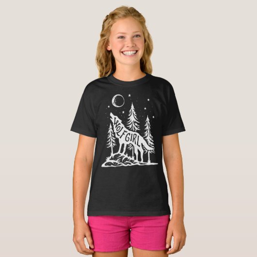 Wolf Girl Shirt Wolf Shirt Wolves Gifts (Voorkant volledig)