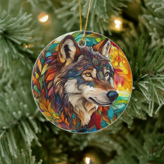 Wolf Glas in lood kerstboom decoraties (Boom)