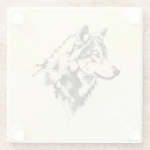 Wolf Glazen Onderzetter (Achterkant)