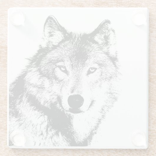 Wolf Glazen Onderzetter (Achterkant)