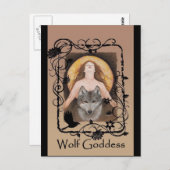 Wolf Goddess briefkaart van Lori Karels (Voorkant / Achterkant)