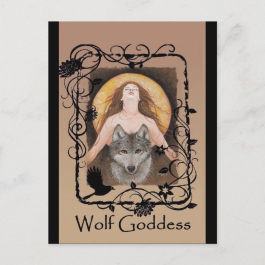 Wolf Goddess briefkaart van Lori Karels (Voorkant)