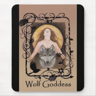 Wolf Goddess Mousepad door Lori Karels Muismat