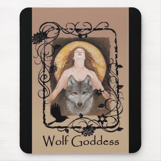 Wolf Goddess Mousepad door Lori Karels Muismat (Voorkant)