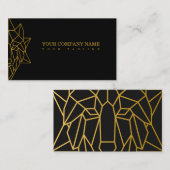 Wolf goud geometrisch ontwerp logo modern custom visitekaartje (Voorkant / Achterkant)