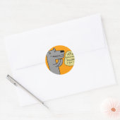Wolf (goud) ronde sticker (Envelop)