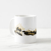 Wolf Gouden Lijn Kunst Berg Landschap Mok (Voorkant links)