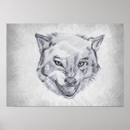 Wolf - Grafisch Tekenen Poster