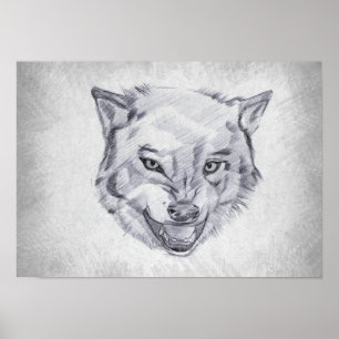 Wolf - Grafisch Tekenen Poster