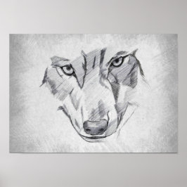 Wolf - Grafisch Tekenen Poster