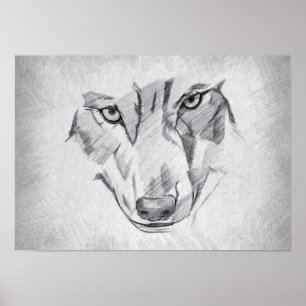 Wolf - Grafisch Tekenen Poster
