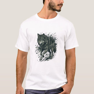 Wolf Grafische T-Shirt – Premium Heren Wolf Street