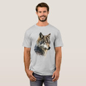 Wolf Graphic Art Dierlijke Wolven Fan Art T-shirt (Voorkant volledig)