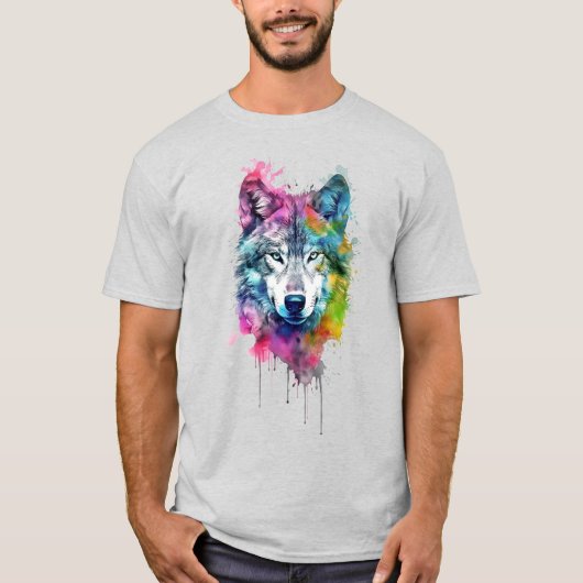 Wolf Graphic Art Dierlijke Wolven Fan Art T-shirt (Voorkant)
