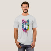 Wolf Graphic Art Dierlijke Wolven Fan Art T-shirt (Voorkant volledig)