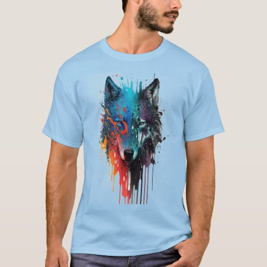 Wolf Graphic Art Dierlijke Wolven Fan Art T-shirt (Voorkant)