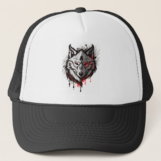 Wolf Graphic Art Dierlijke Wolven Fan Art Trucker Pet (Voorkant)