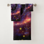Wolf Graphic Illustration, Cosmic Background Bad Handdoek (Insitu)