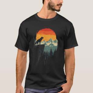 Wolf Graphic Moon Natuur Mountains Wildlife Vintag T-shirt