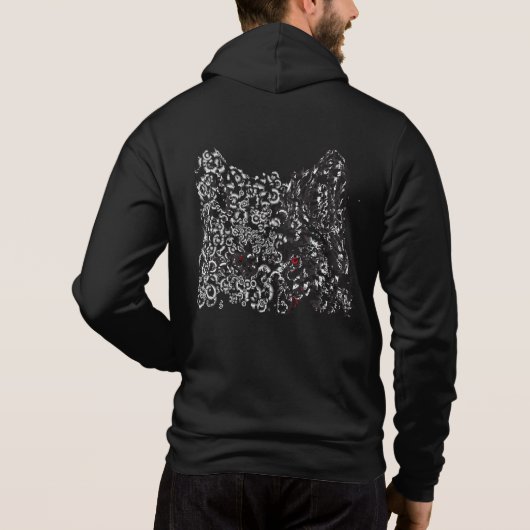 wolf gray man hoodie (Achterkant)