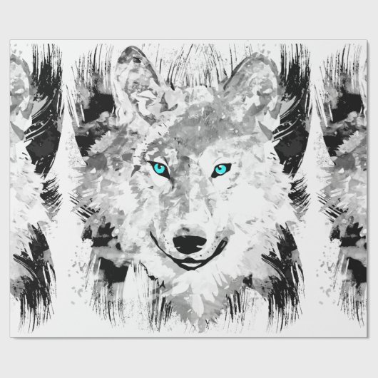 Wolf | Gray Wolf Drawing | Papier voor onmiddellij (Vlak)