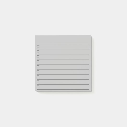 Wolf Grey Checklist Sticky Post-it® Notes (Voorkant)