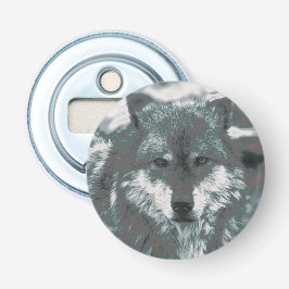Wolf, groen button flesopener