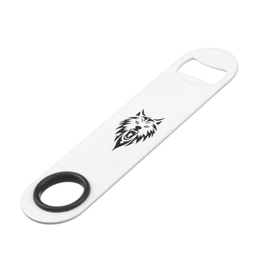 Wolf gromt stam speed flessenopener (Voorkant Gekanteld)