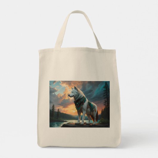 Wolf Guardian Canvas tas (Achterkant)