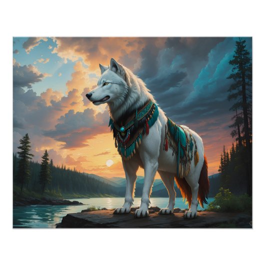 Wolf Guardian Glossy Poster (Voorkant)