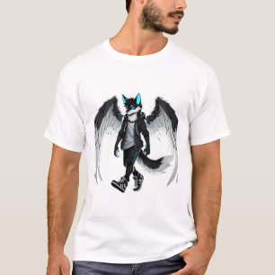 Wolf Guardian met Angel Wings - Mystiek Digitaal T-shirt