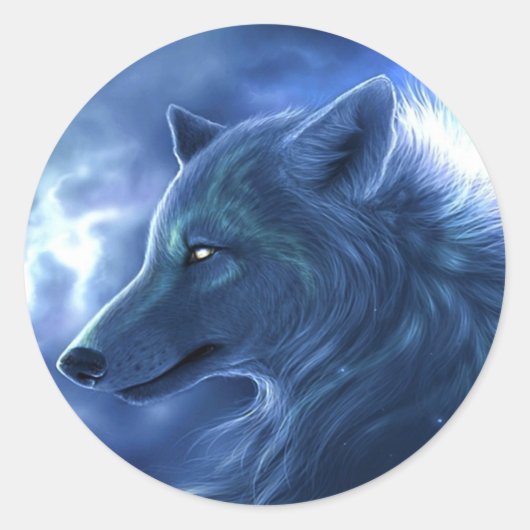 Wolf Guardian Ronde Sticker (Voorkant)