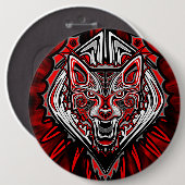 Wolf Haida-stam totemontwerp Ronde Button 6,0 Cm (Voorkant /achterkant)