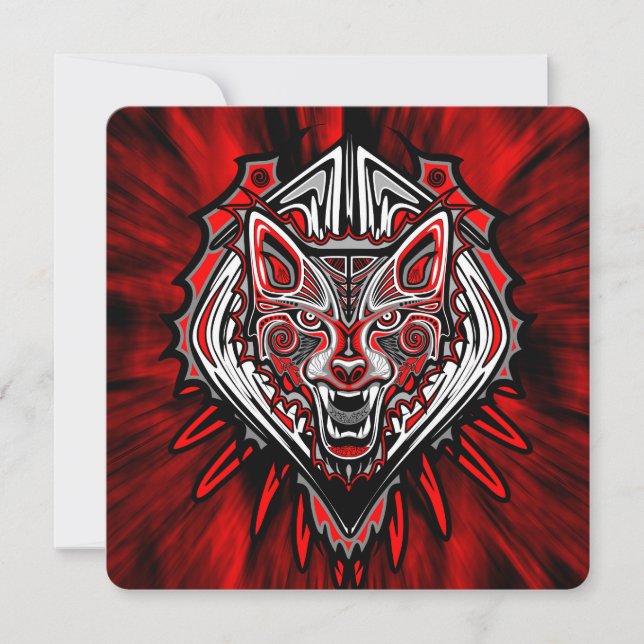 Wolf Haida Tribale Totem Ontwerp (Voorkant)