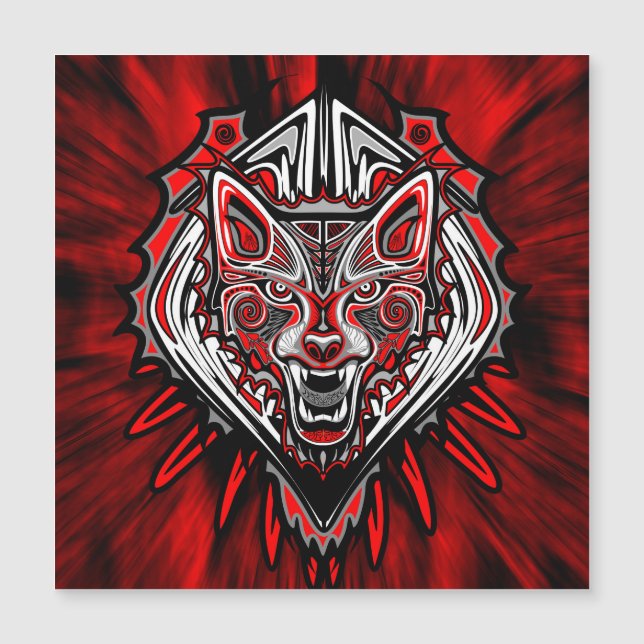 Wolf Haida Tribale Totem Ontwerp (Voorkant)