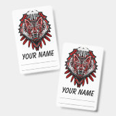 Wolf Haida Tribale Totem Ontwerp Badge (Voor- en achterkant)