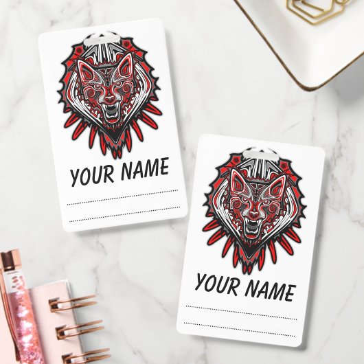 Wolf Haida Tribale Totem Ontwerp Badge (Kantoor)