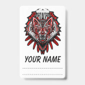 Wolf Haida Tribale Totem Ontwerp Badge (Achterkant)