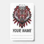 Wolf Haida Tribale Totem Ontwerp Badge (Voorzijde)
