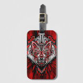 Wolf Haida Tribale Totem Ontwerp Bagagelabel (Voorkant (verticaal))