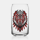 Wolf Haida Tribale Totem Ontwerp Blikvorm Glas (Achterkant)