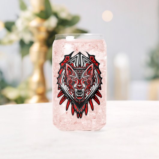 Wolf Haida Tribale Totem Ontwerp Blikvorm Glas (Insitu (Huwelijk))